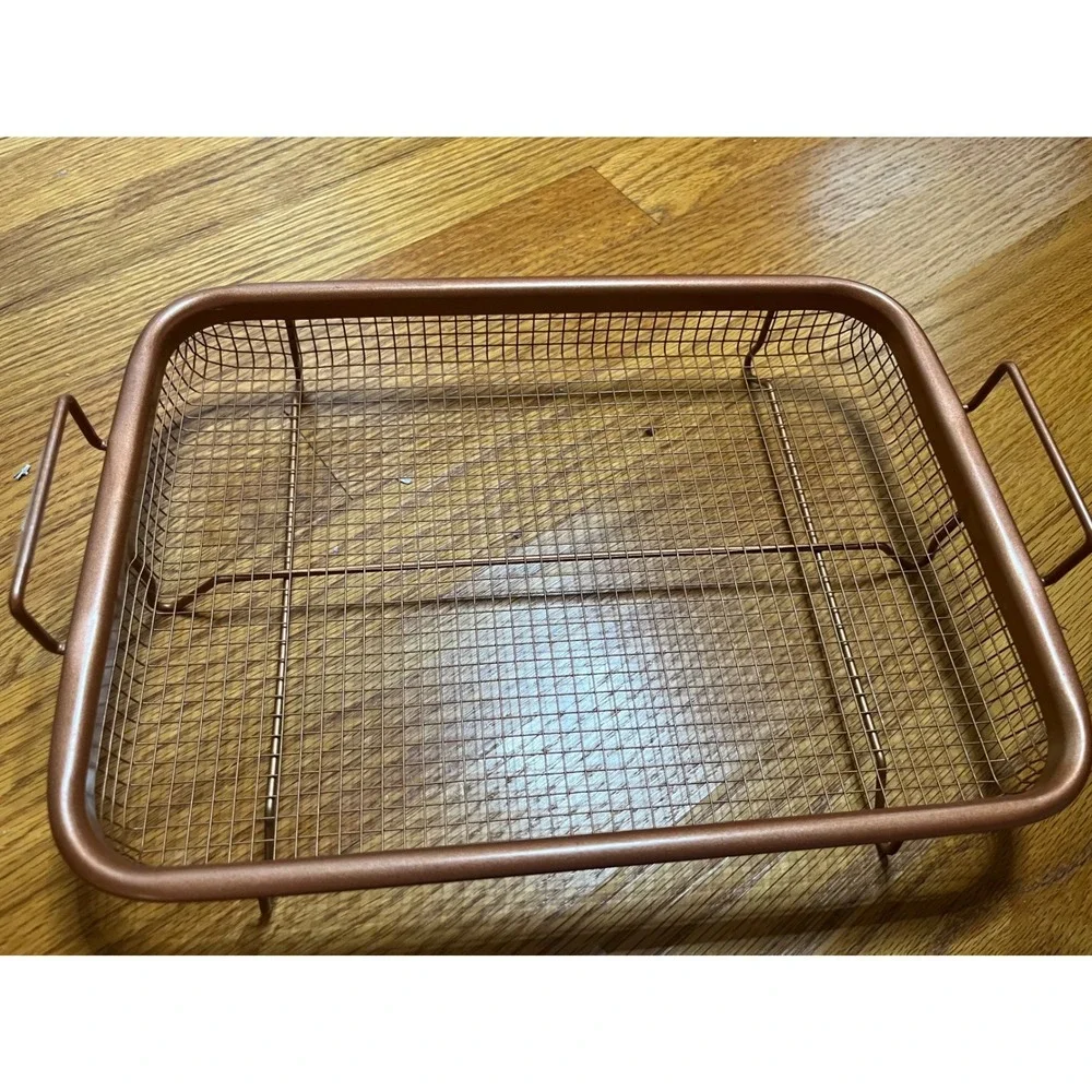 Gotham Steeel Nonstick Crisper Basket Copper Finish Wire Basket Tray
